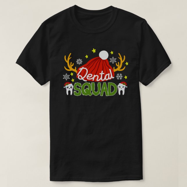 T-shirt Dental Squad Père Noël Dentelle Assistant dentaire (Design devant)