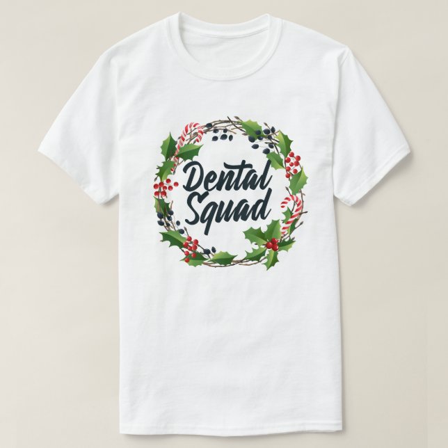 T-shirt Dental Squad Père Noël Dentelle Assistant dentaire (Design devant)