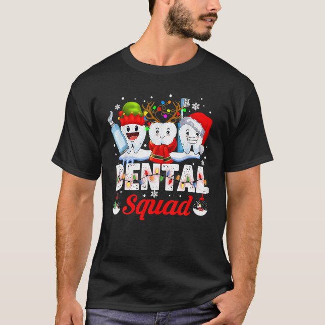 T-shirt Dental Squad Teeth Toothbrush Dentist Hygiène (Devant)