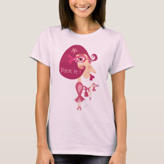 T-shirt Dentelez-le ruban rose
