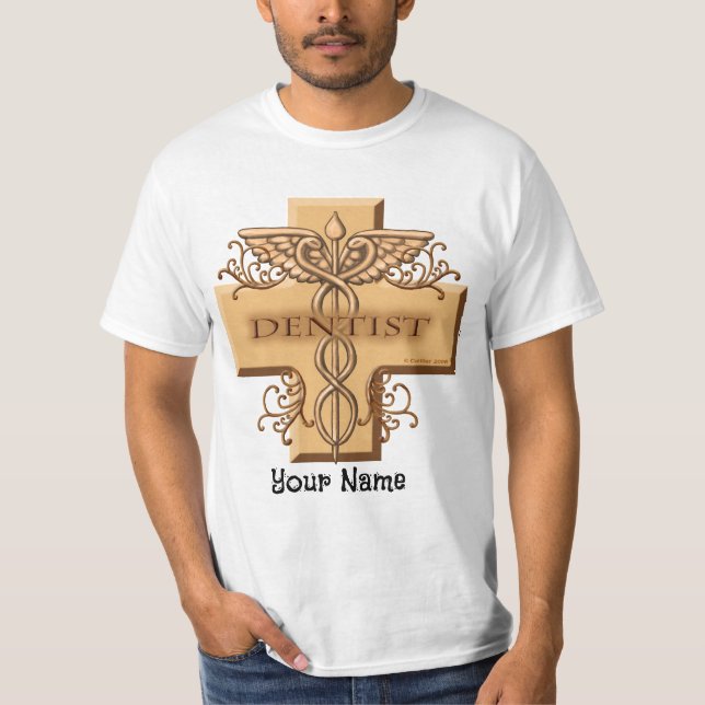 T-shirt Dentiste Cross Caduceus (Devant)