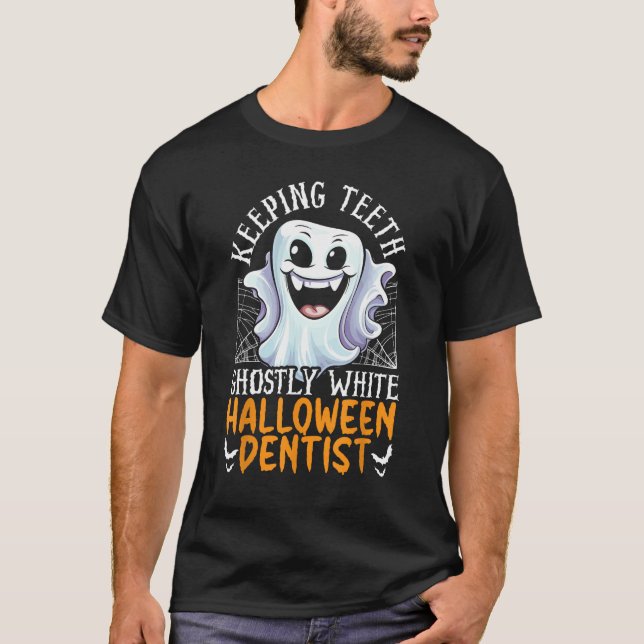 T-shirt Dentiste Halloween Trick Ou Traiter Dentistesse De (Devant)