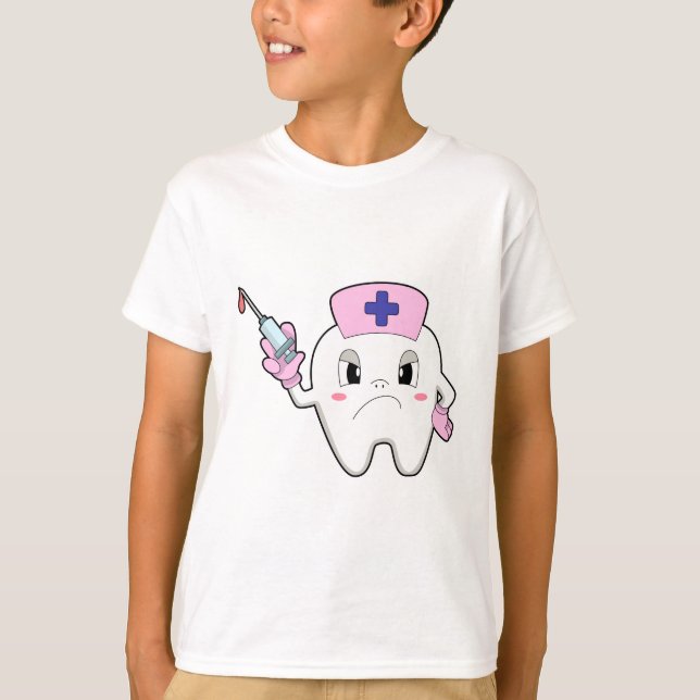 T-shirt Dents comme infirmière avec seringue.PNG (Devant)