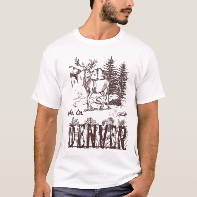 T-shirt Denver Colorado Deer Nature Design (Devant)
