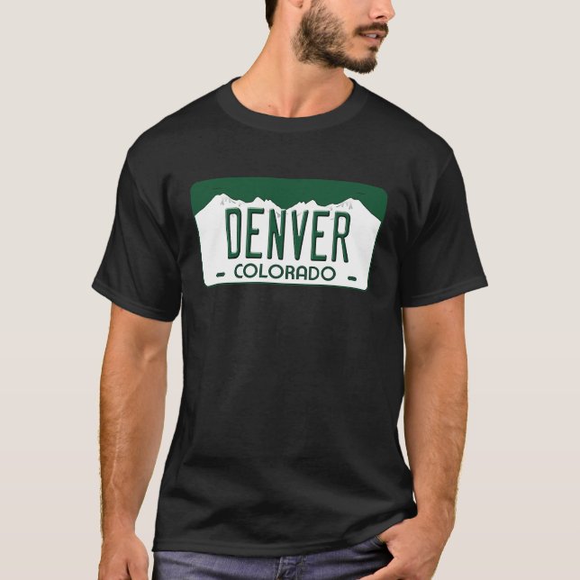 T-shirt Denver Colorado License Plate (Devant)