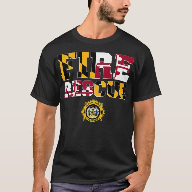 T-shirt Département de Secourt incendie du Maryland Pompie (Devant)
