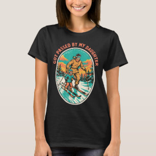 T-shirt Dépassé par ma fille humour de ski pour les papas