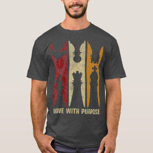 T-shirt Déplacer avec fonction Joueur d'échecs Retro Vinta