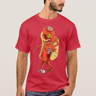 T-shirt Déplaisant et drôle Zombie Hot Dog Halloween Zombi