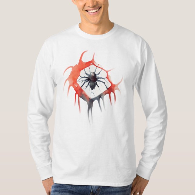 T-shirt Déplaisant Spider Cobweb Halloween (Devant)