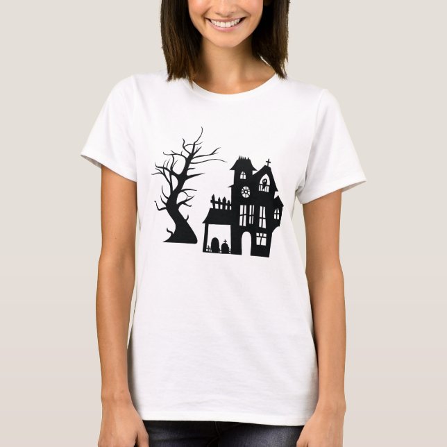 T-shirt Déplaisante chemise Maison Hantée - Gothique Hallo (Devant)