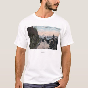 T-shirt Dépôt de chemin de fer et ville de bluffs, OU