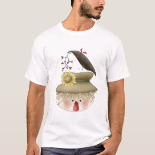T-shirt d'épouvantail d'automne par Trina Clark