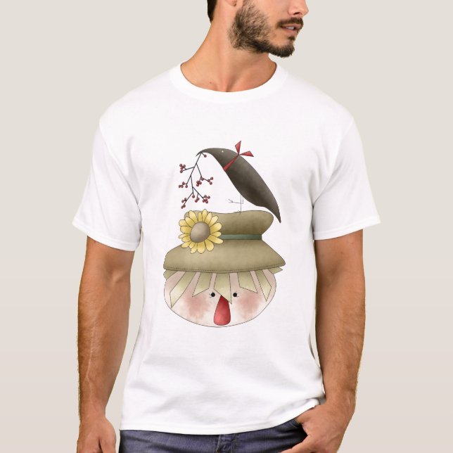 T-shirt d'épouvantail d'automne par Trina Clark (Devant)