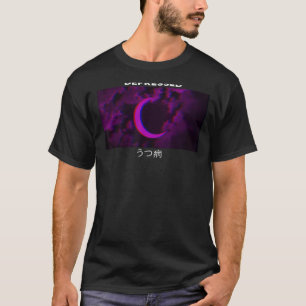 T-shirt Déprimé Violet Lune Vaporwave Goth esthétique