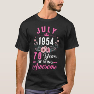 T-shirt Depuis 1954 70 Ans Juillet 70 Anniversaire Femmes