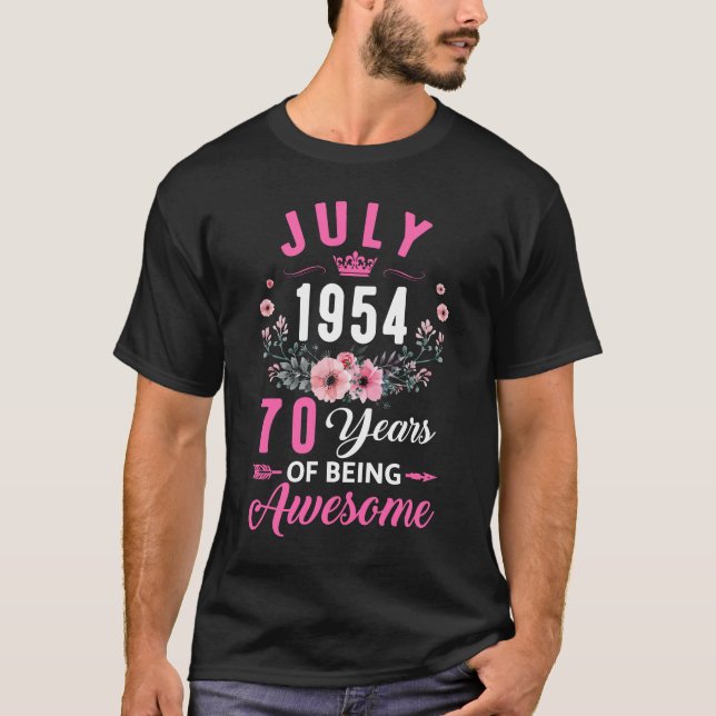 T-shirt Depuis 1954 70 Ans Juillet 70 Anniversaire Femmes (Devant)