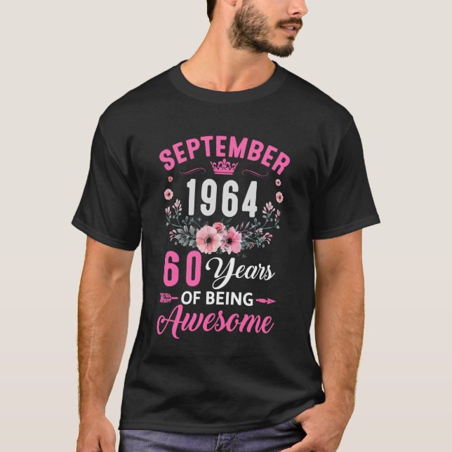 T-shirt Depuis 1964 60 Ans 60 Septembre Anniversaire Wo (Devant)