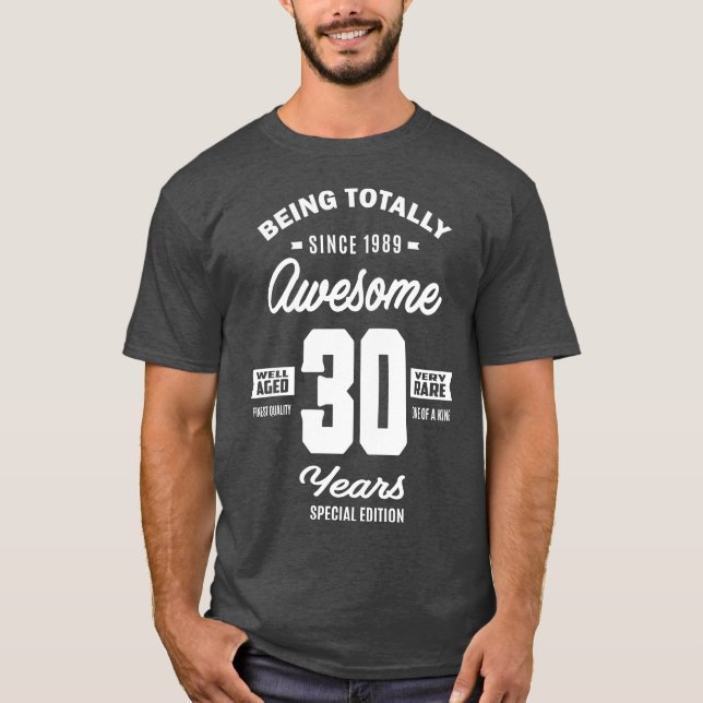 T-shirt Depuis 1989 Awesome 30 Ans (Devant)