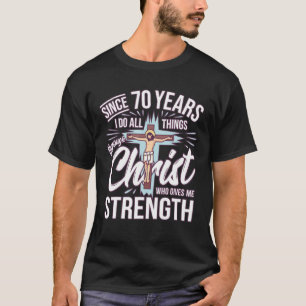 T-shirt Depuis 70 Ans - 70E Anniversaire Foi En Jésus