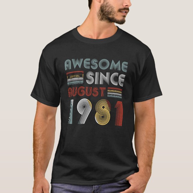 T-shirt Depuis août 1981 trente-huitième anniversaire (Devant)