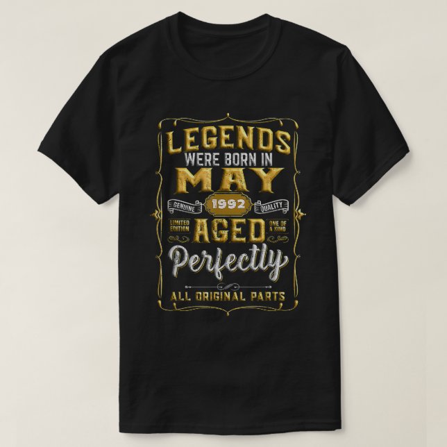T-shirt Depuis mai 1992 Légendes 30e anniversaire pour les (Design devant)