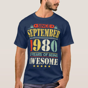 T-shirt Depuis Septembre 1980 Joyeux Anniversaire À Papa P