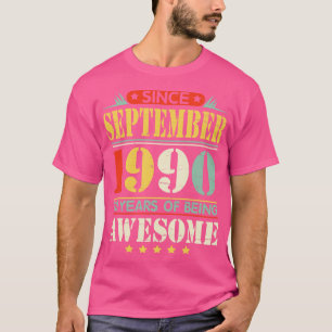 T-shirt Depuis Septembre 1990 Joyeux Anniversaire À Papa P