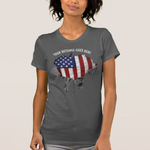 T - Shirt der amerikanischen Flagge (gerippt, geri