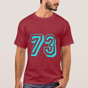 T - Shirt der Aqua-Zahl-73