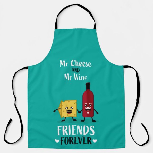 T - Shirt der besten Freunde von Käse und Wein Schürze (Vorderseite)