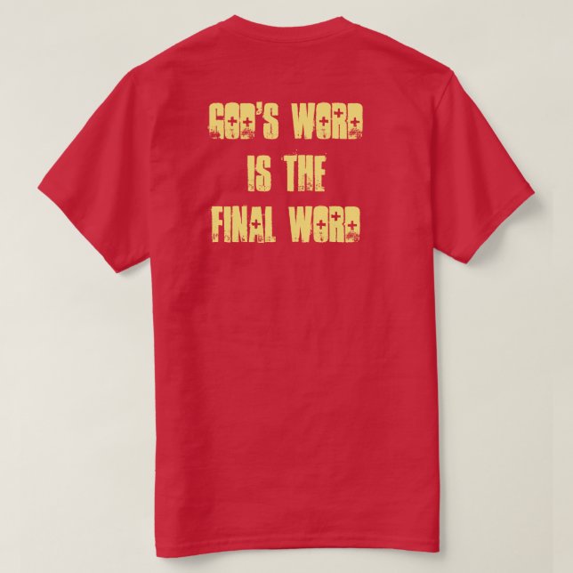 T-Shirt der biblischen Zeichen - Gottes Wort ist d (Design Rückseite)