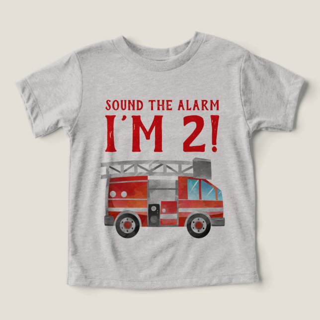 T - Shirt der Birthday Party für Feuerwehrfahrzeug (Design Vorderseite)