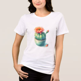 T-Shirt der blühenden Kaktus - Lebhaftes Blumensuk Tri-Blend Shirt
