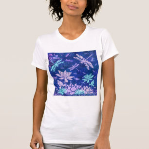 T - Shirt der Blume und Libellen