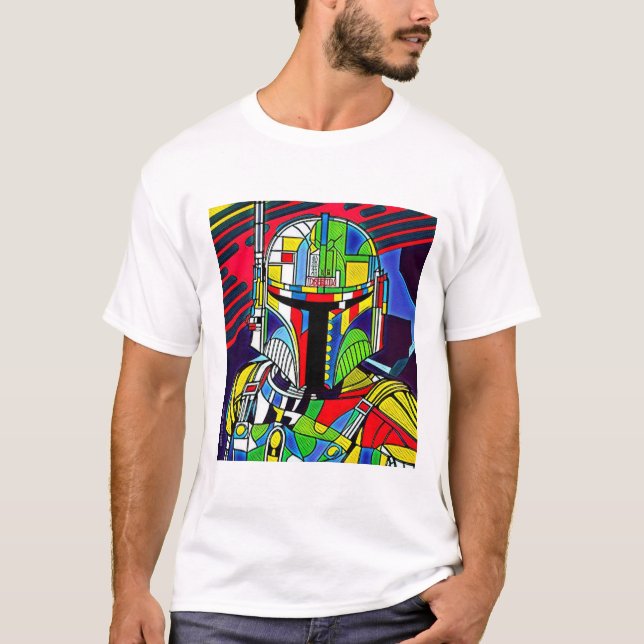 T - Shirt der farbenfrohen Vector Robot Illustrati (Vorderseite)