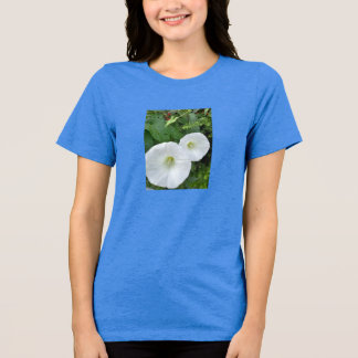 T-Shirt der Frau mit der weißen Blume Tri-Blend Shirt