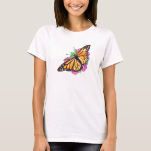 T - Shirt der Frauen mit Monarch Butterfly über da