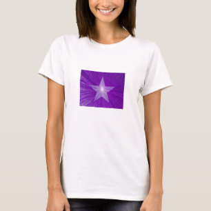 T - Shirt der lila Star-Frauen weiß