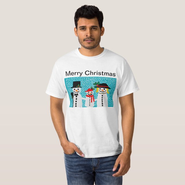 T-Shirt der Männer weißes Weihnachtsmit (Vorne ganz)