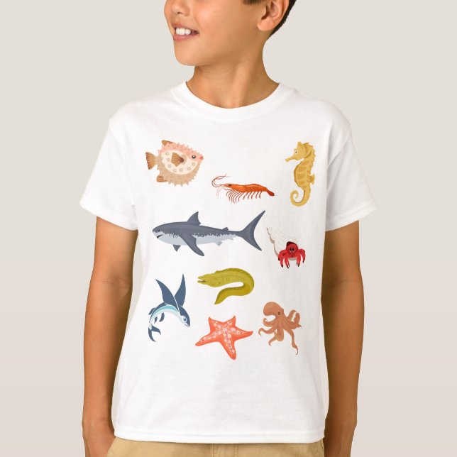 T - Shirt der Meereslebewesen (Vorderseite)