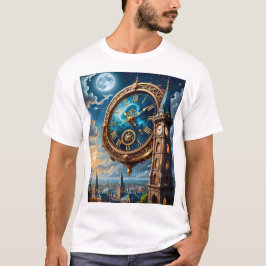 T - Shirt der Monlit Uhr Vintager Himmelstraum