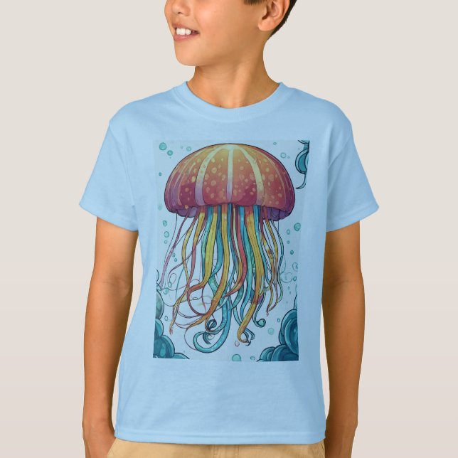 "T - Shirt der Niedlichen Quallenfische für Kinder (Vorderseite)