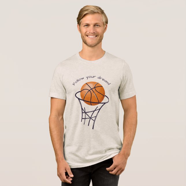 T - Shirt, der Sie motiviert, Ihrem Traum zu folge Tri-Blend Shirt (Vorderseite voll)