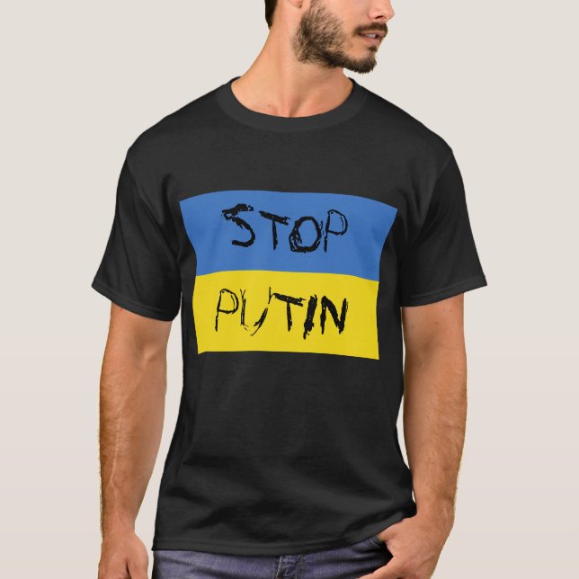 T - Shirt der ukrainischen Flagge (Vorderseite)