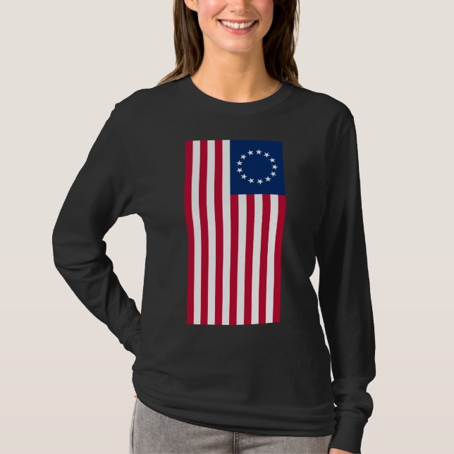T - Shirt der vertikalen Betsy-Ross-Flagge (Vorderseite)