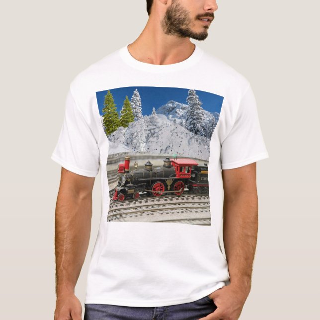 T - Shirt der Vintagen Eisenbahn zu Weihnachten (Vorderseite)