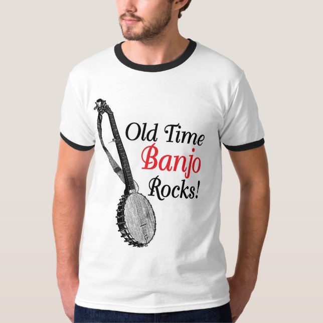 T - Shirt der Wecker der alten Zeit-Banjo-Männer (Vorderseite)