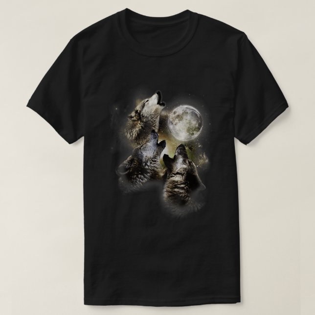 T - Shirt der Wölfe am Mond (Design vorne)