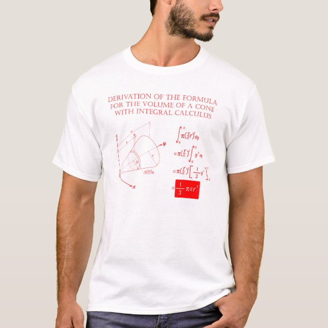 T-shirt Dérivation pour le fomula du volume d'un cône (Devant)